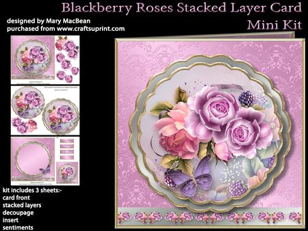 Blackberry Roses Stacked Layer Card Mini Kit