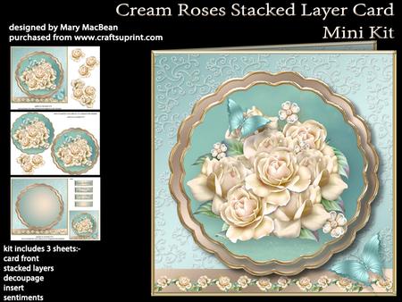 Cream Roses Stacked Layer Card Mini Kit