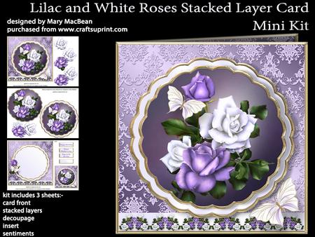 Lilac and White Roses Stacked Layer Card Mini Kit