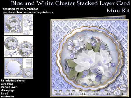 Blue and White Cluster Stacked Layer Card Mini Kit