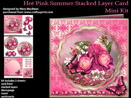 Hot Pink Summer Stacked Layer Card Mini Kit