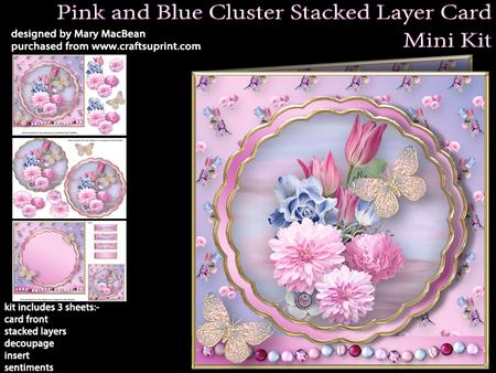 Pink and Blue Cluster Stacked Layer Card Mini Kit