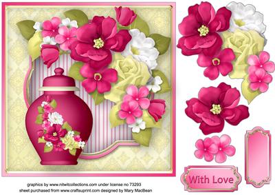 Pots of Love Decoupage Card Front