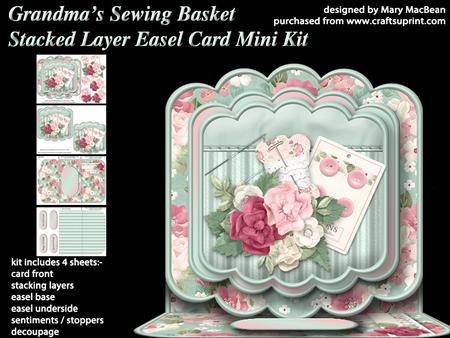 Grandma's Sewing Basket - Stacked Layer Easel Card Mini Kit
