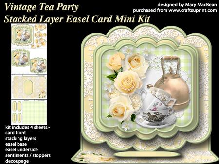 Vintage Tea Party - Stacked Layer Easel Card Mini Kit