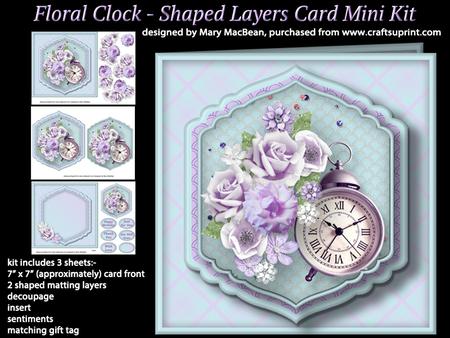 Floral Clock - Shaped Layers Card Mini Kit