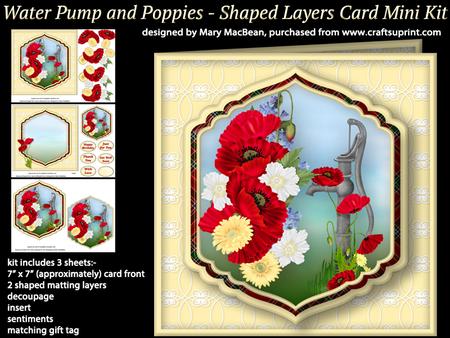 Water Pump and Poppies - Shaped Layers Card Mini Kit