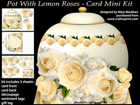 Pot with Lemon Roses - Card Mini Kit