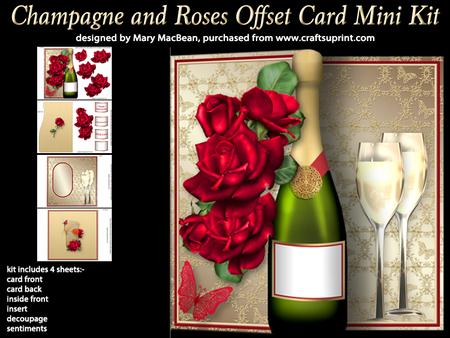Champagne and Roses Offset Card Mini Kit