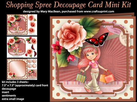 Shopping Spree Decoupage Card Mini Kit
