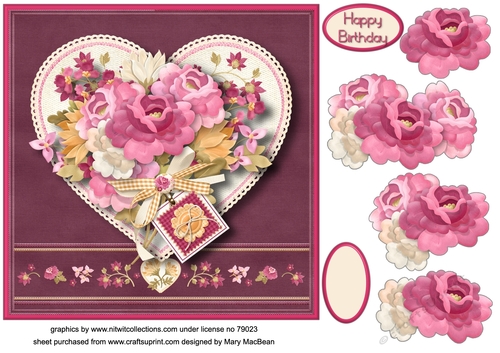 Vintage Posy Decoupage Card Front