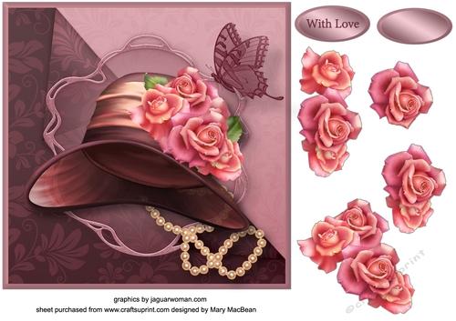 All About the Hat Decoupage Card Front