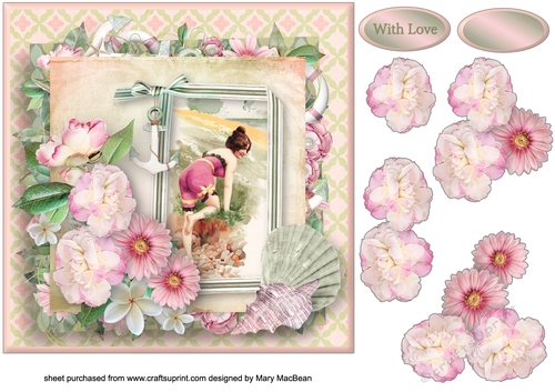 Seaside Holiday Decoupage Card Front