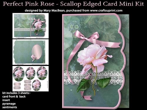 Perfect Pink Rose - Scallop Edged Card Mini Kit