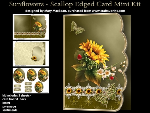 Sunflowers - Scallop Edged Card Mini Kit