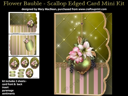 Flower Bauble - Scallop Edged Card MIni Kit