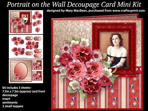 Portrait on the Wall Decoupage Card Mini Kit