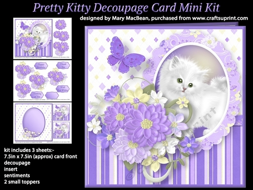 Pretty Kitty Decoupage Card Mini Kit