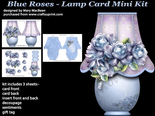 Blue Roses - Lamp Card Mini Kit