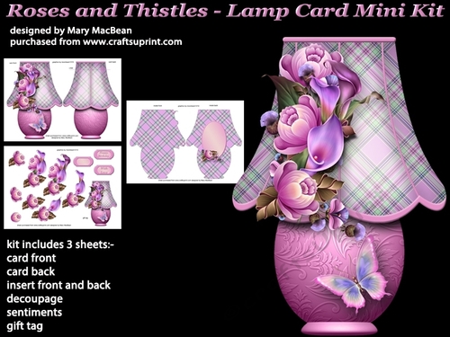 Roses and Thistles - Lamp Card Mini Kit