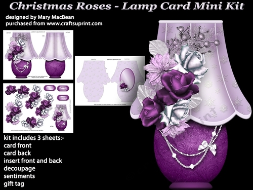Christmas Roses - Shaped Card MIni Kit