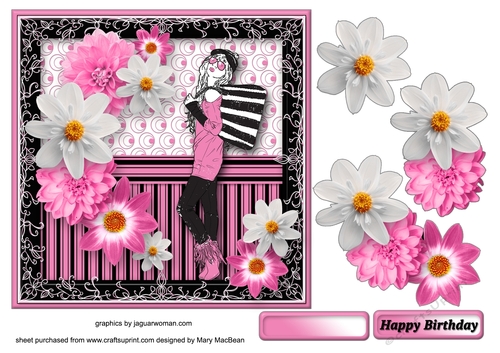 City Girl Decoupage Card