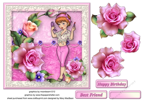 Pretty in Pink Decoupage Card