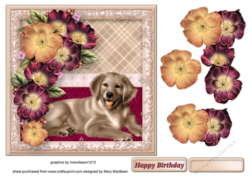 Puppy Love Decoupage Card 