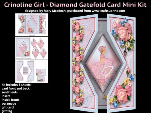 Crinoline Girl - Diamond Gatefold Card Mini Kit