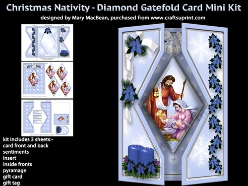Christmas Nativity - Diamond Gatefold Card Mini Kit