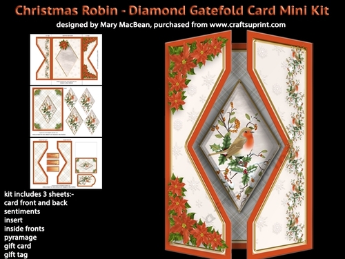 Christmas Robin - Diamond Gatefold Card Mini Kit