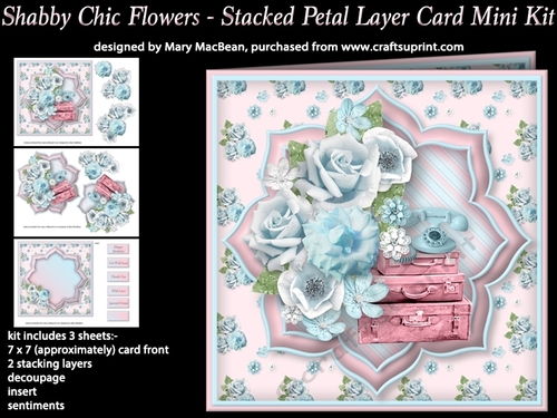 Shabby Chic Flowers - Stacked Petal Layer Card MIni Kit