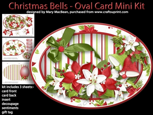 Christmas Bells - Oval Card Mini Kit