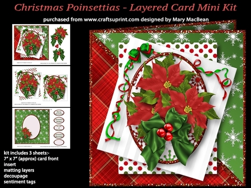 Christmas Poinsettias - Layered Card Mini Kit