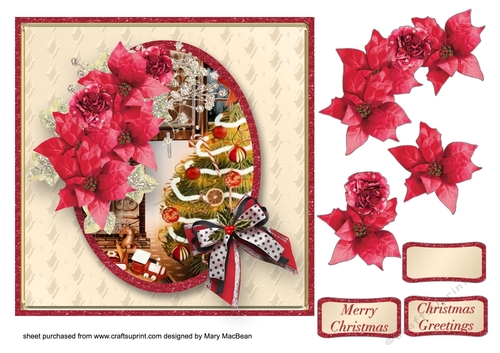Christmas at the Fireside Decoupage Card