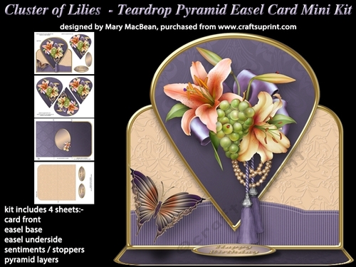 Cluster of Lilies - Teardrop Pyramid Easel Card Mini Kit
