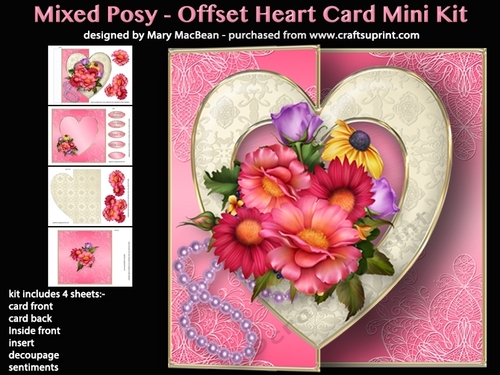 Mixed Posy - Offset Heart Card Mini Kit