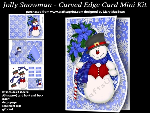 Jolly Snowman - Curved Edge Card Mini Kit