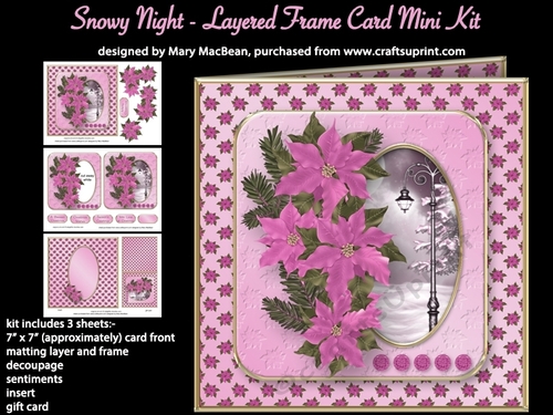 Snowy Night - Layered Frame Card Mini Kit