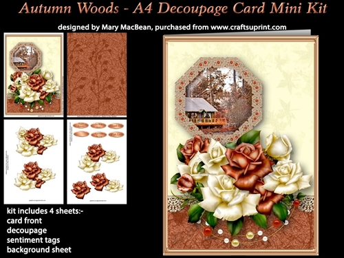 Autumn Woods - A4 Decoupage Card Mini Kit