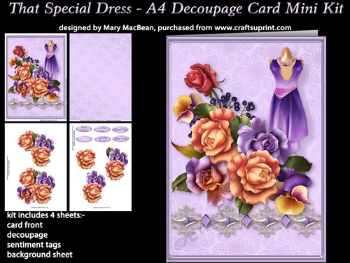 That Special Dress - A4 Decoupage Card Mini Kit