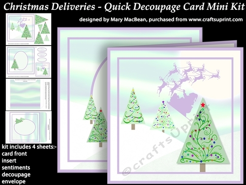 Christmas Deliveries - Quick Decoupage Card Mini Kit