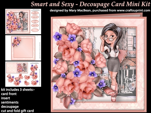 Smart and Sexy - Decoupage Card Mini Kit