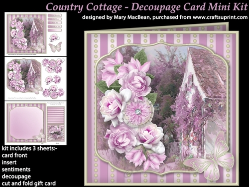 Country Cottage Decoupage Card Mini Kit