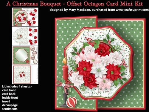 A Christmas Bouquet - Offset Octagon Card Mini Kit