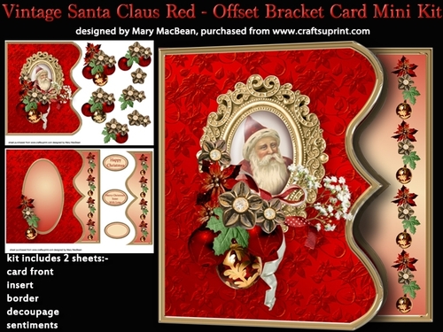 Vintage Santa Claus - Red - Offset Bracket Card Mini Kit