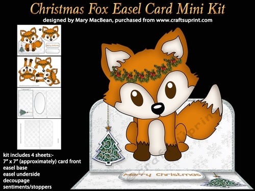 Christmas Fox Easel Card Mini Kit