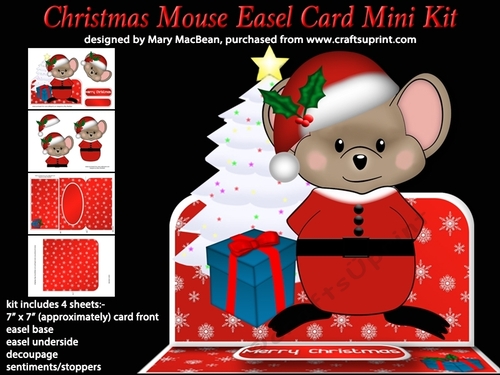 Christmas Mouse Easel Card Mini Kit
