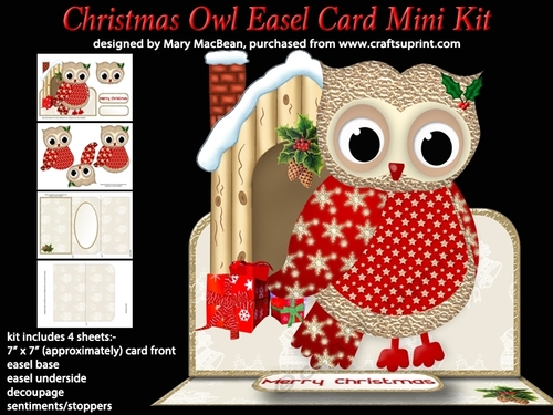 Christmas Owl Easel Card Mini Kit