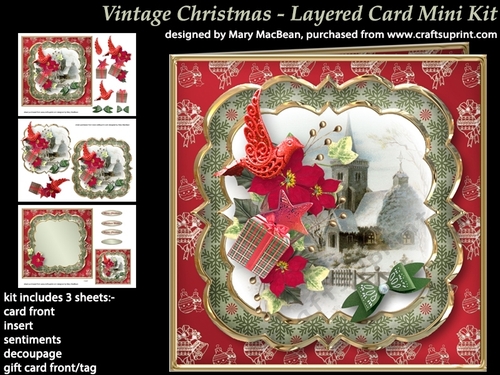 Vintage Christmas Layered Card Mini Kit